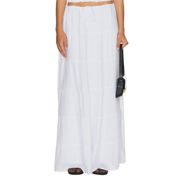 SNDYS Ophelia Skirt in White XX-Small New Womens Maxi Long - Picture 2 of 11